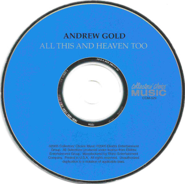 Andrew Gold : All This And Heaven Too (CD, Album, RE)