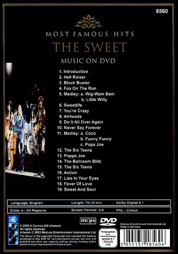 The Sweet : Sweetlike (Most Famous Hits)  (DVD-V, Comp, PAL)