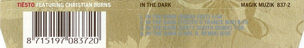 DJ Tiësto Featuring Christian Burns : In The Dark (CD, Maxi)