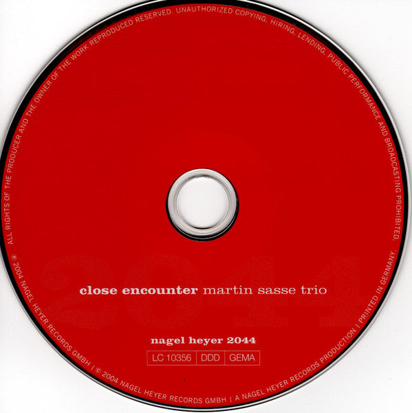 Martin Sasse Trio Featuring Vincent Herring : Close Encounter (CD, Album)