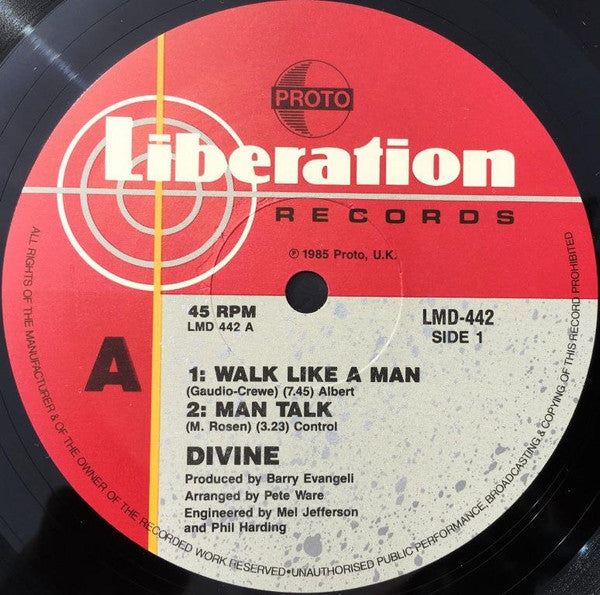 Divine : Walk Like A Man (12", Single)