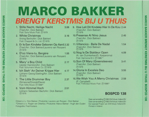 Marco Bakker : Brengt Kerstmis Bij U Thuis (CD, Comp)