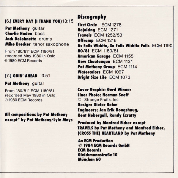 Pat Metheny : Works (CD, Comp)