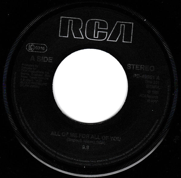 9.9 : All Of Me For All Of You / Little Bitty Woman (7", Single)