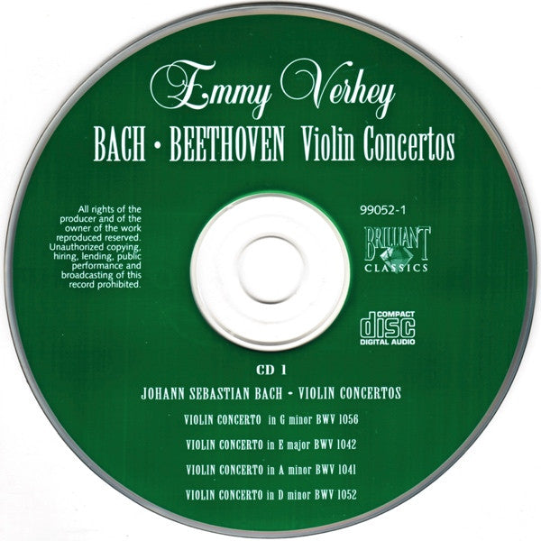 Emmy Verhey - Johann Sebastian Bach • Ludwig van Beethoven : Violin Concertos (2xCD, Comp)