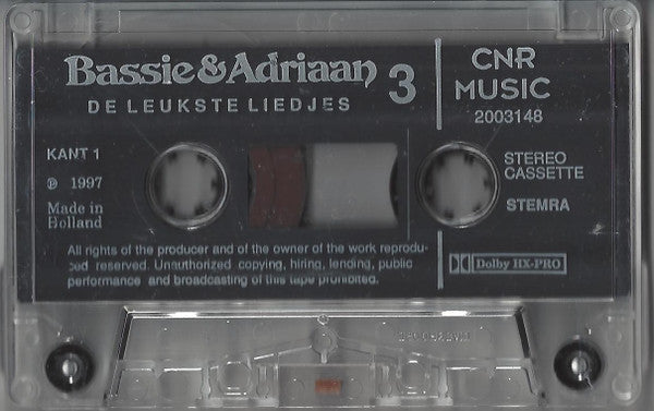 Bassie & Adriaan : De Leukste Liedjes Deel 3 (Cass, Comp)
