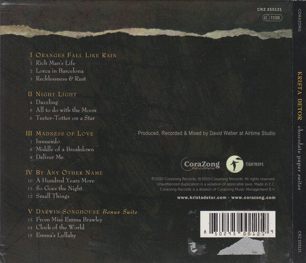 Krista Detor : Chocolate Paper Suites (CD, Album)