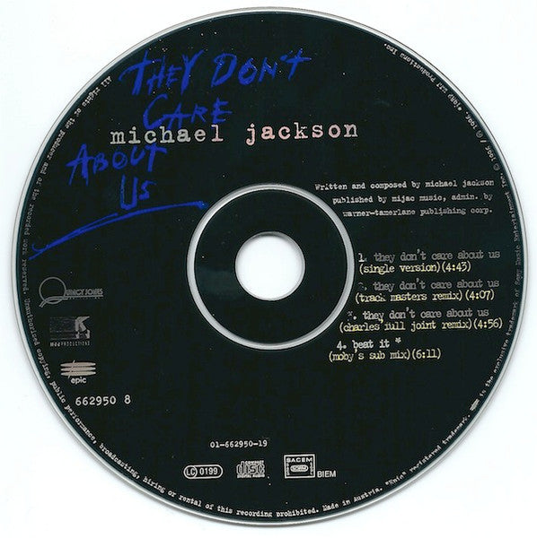 Michael Jackson : They Don't Care About Us (CD, Maxi)