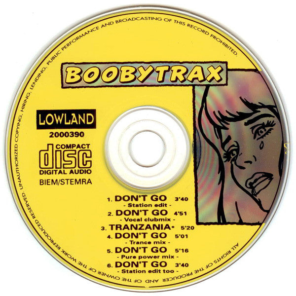 Boobytrax : Don't Go (CD, Maxi)