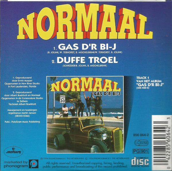Normaal : Gas D'r Bi-J (CD, Single, Car)