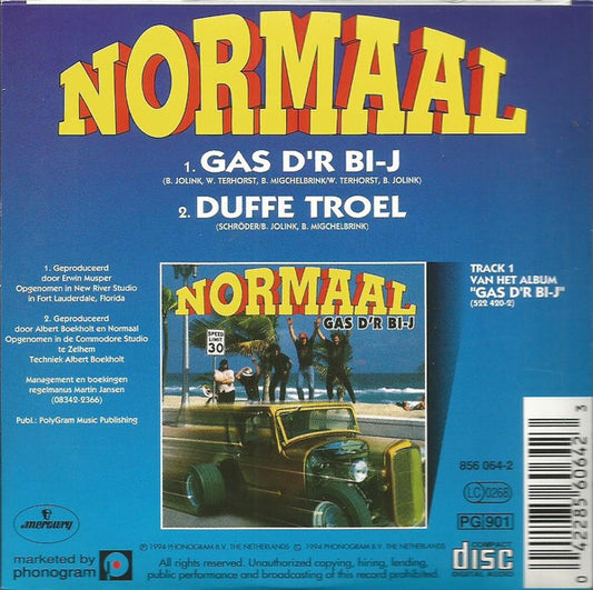 Normaal : Gas D'r Bi-J (CD, Single, Car)