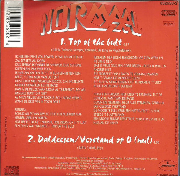 Normaal : Top Of The Bult (CD, Single, Car)