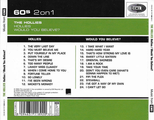 The Hollies : Hollies / Would You Believe? (CD, Comp, Mono, RM, Med)