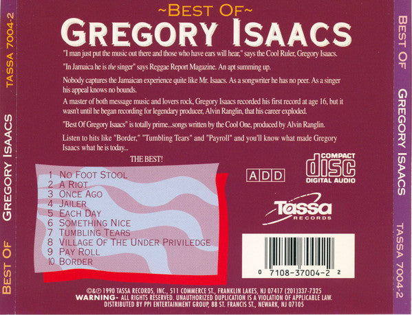 Gregory Isaacs : Best Of (CD, Album)