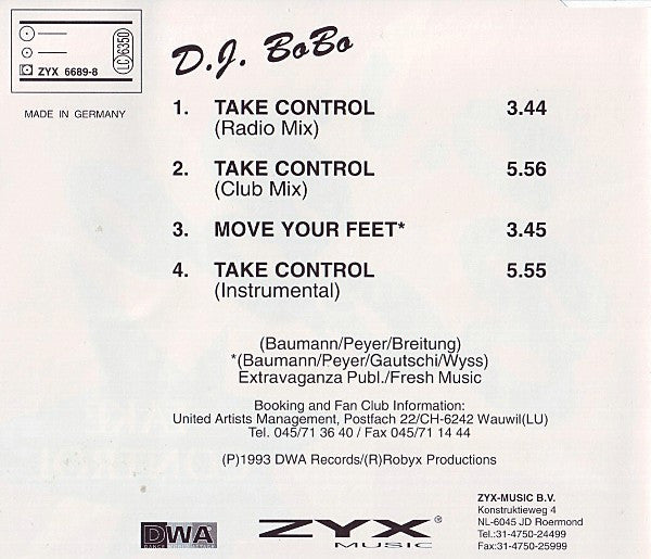 DJ BoBo : Take Control (CD, Maxi)