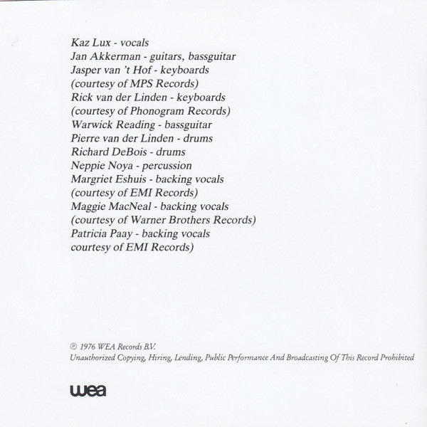 Jan Akkerman & Kaz Lux : Eli (CD, Album, RM)