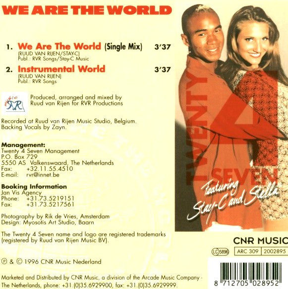 Twenty 4 Seven Featuring Stay-C And Stella (3) : We Are The World (CD, Single)