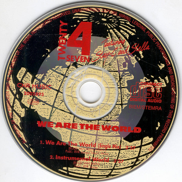 Twenty 4 Seven Featuring Stay-C And Stella (3) : We Are The World (CD, Single)