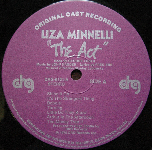 Liza Minnelli, "The Act" Original Broadway Cast : The Act (Original Broadway Cast) (LP)