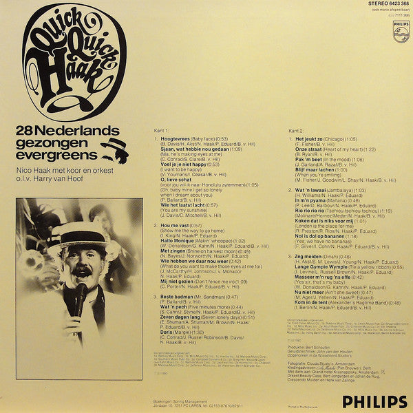 Nico Haak : "Quick Quick Haak" 28 Nederlands Gezongen Evergreens (LP, Album)