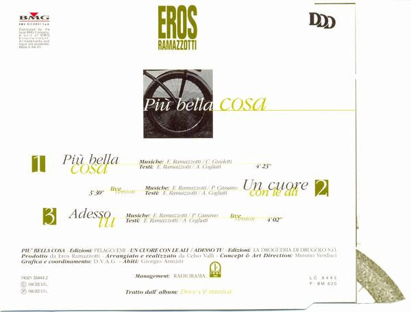 Eros Ramazzotti : Più Bella Cosa (CD, Single)