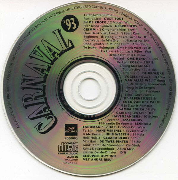 Various : Carnaval '93 (CD, Comp)