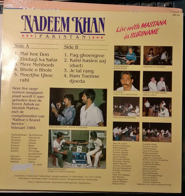 Nadeem Khan with Mastana : Live With Mastana In Suriname (LP)