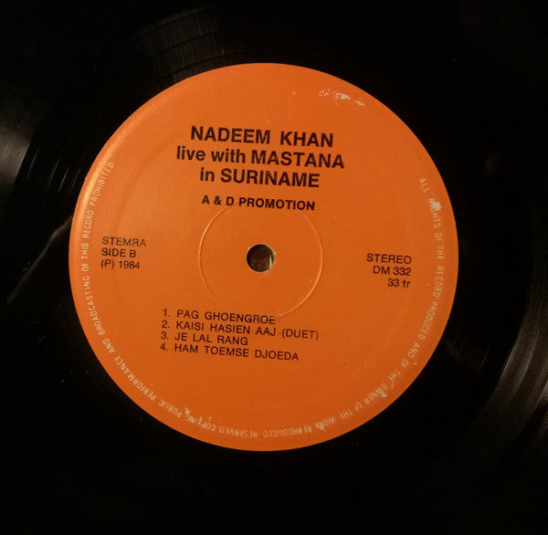 Nadeem Khan with Mastana : Live With Mastana In Suriname (LP)