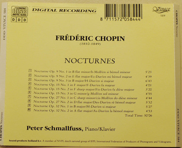 Frédéric Chopin - Peter Schmalfuß : Nocturnes 1-10 (CD)