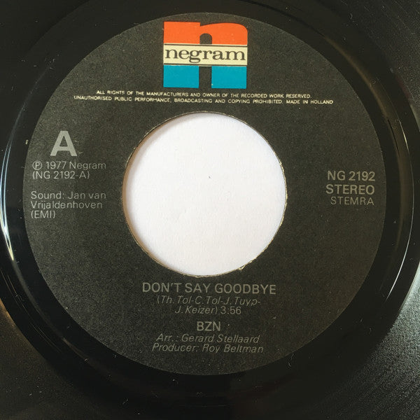 BZN : Don't Say Goodbye (7", Single)