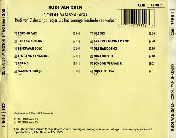 Rudi van Dalm : Gordel Van Smaragd (CD, Album)