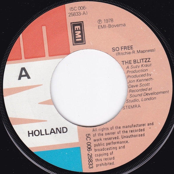 The Blitzz : So Free / Degeneration (7", Single)