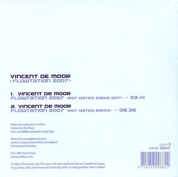 Vincent De Moor : Flowtation 2007 (Roy Gates Remix) (CD, Single)