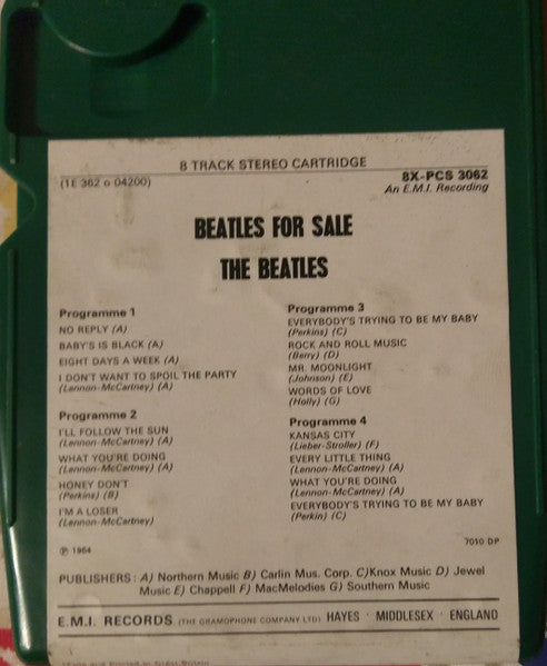 The Beatles : Beatles For Sale (8-Trk, Album, RE)