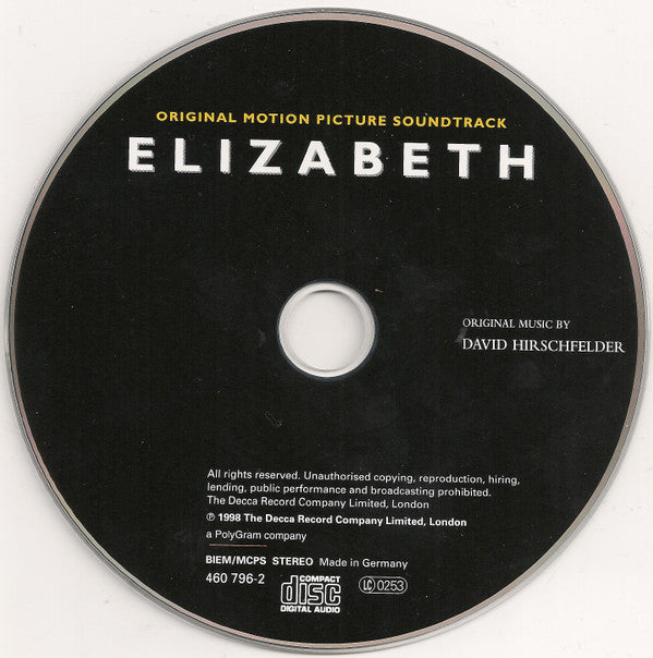 David Hirschfelder : Elizabeth (Original Motion Picture Soundtrack) (CD, Album)