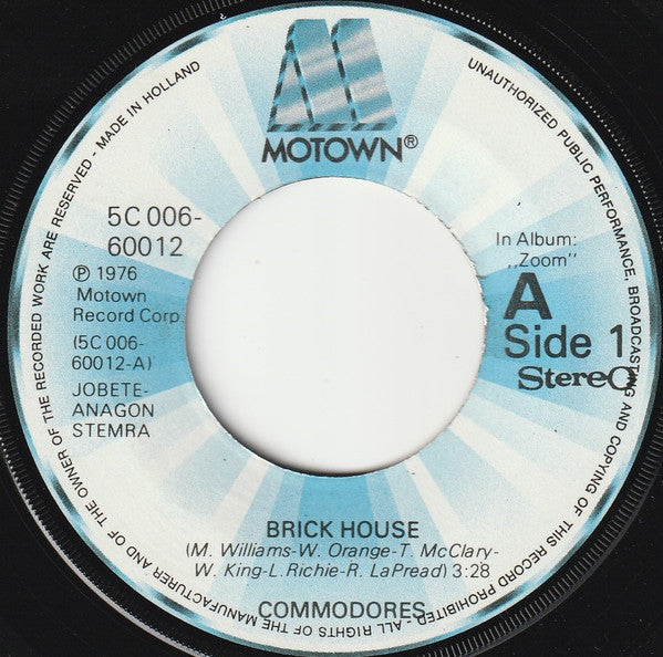 Commodores : Brick House (7", Single)
