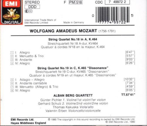Mozart*, Alban Berg Quartett : String Quartets 18 & 19 (CD)