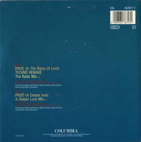 Clivillés & Cole : Pride (In The Name Of Love) (7", Single)