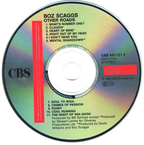 Boz Scaggs : Other Roads (CD, Album)