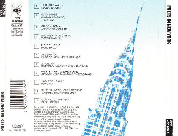 Various : Poets In New York (CD, Comp)