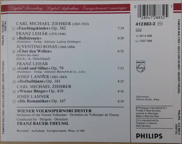 Franz Bauer-Theussl, Wiener Volksopernorchester : Famous Waltzes / Gold Und Silber (CD)