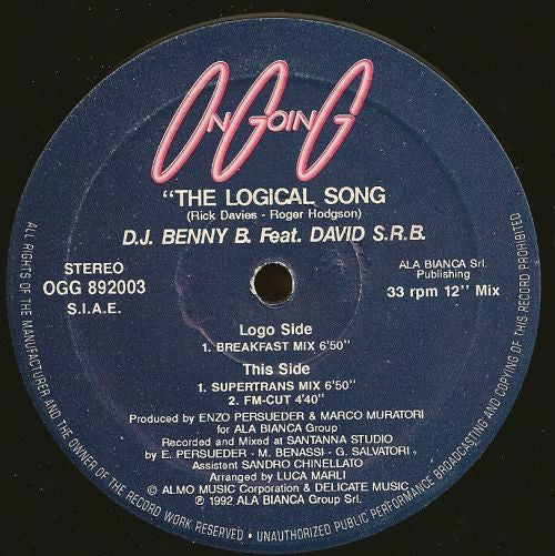 D.J. Benny B. Featuring David Srb : The Logical Song (12")