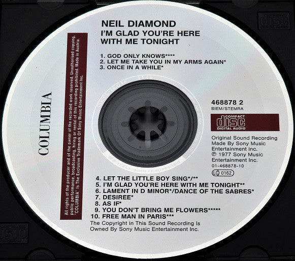 Neil Diamond : I'm Glad You're Here With Me Tonight (CD, Album, RE)