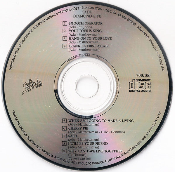 Sade : Diamond Life (CD, Album, RE)
