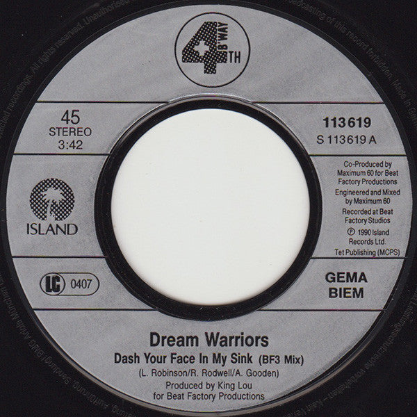 Dream Warriors : Wash Your Face In My Sink !! (7", Single)