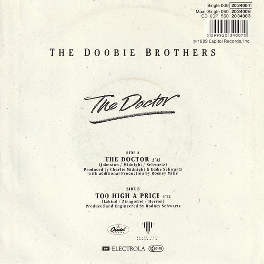 The Doobie Brothers : The Doctor (7", Single)