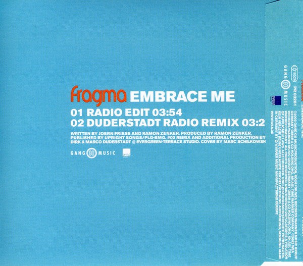 Fragma : Embrace Me (CD, Promo)