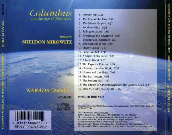 Sheldon Mirowitz : Columbus And The Age Of Discovery (CD, Album)