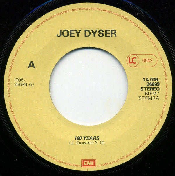 Joey Dyser : 100 Years / Paul (7")