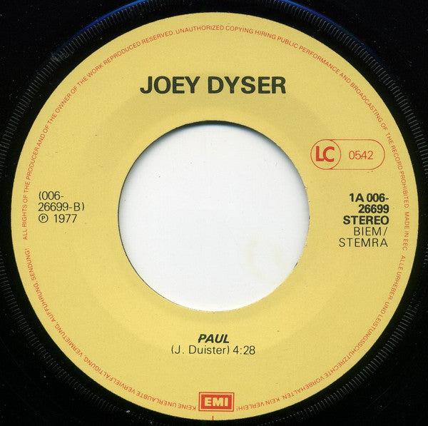 Joey Dyser : 100 Years / Paul (7")